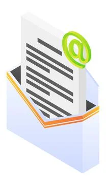 The document paper comes out of the envelope Stock Illustration