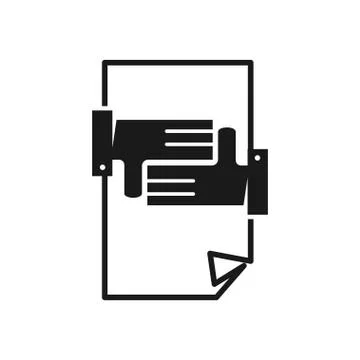 Document paper Commitment Teamwork Together Black Logo Illustrazione stock