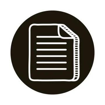 Document paper doodle block style icon 스톡 일러스트