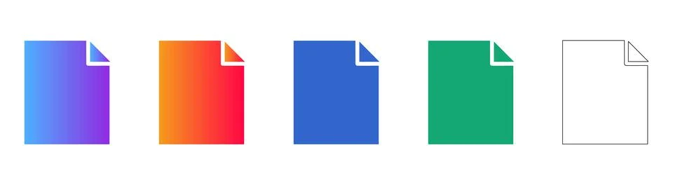 Document Paper File Icon Collection Illustrazione stock