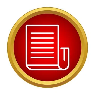 Document paper file icon symbol inside red circle 스톡 일러스트