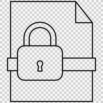 Document paper file with padlock security Stock Illustration