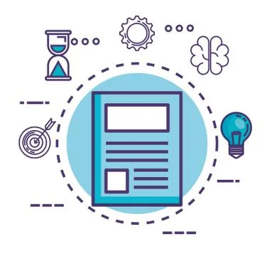 Document paper with innovation icons イラスト素材
