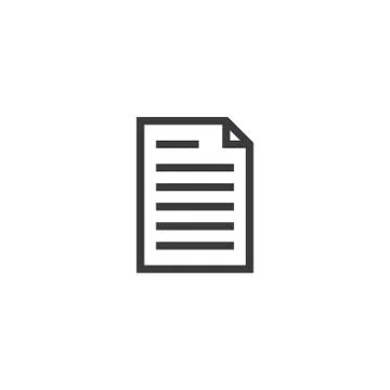 Document paper outline icon. isolated note paper icon in thin line style for  Stock Illustration