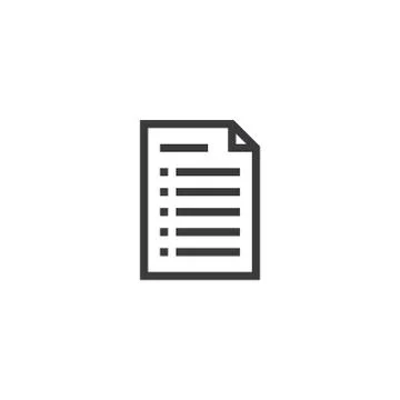 Document paper outline icon. isolated note paper icon in thin line style for  Stock Illustration