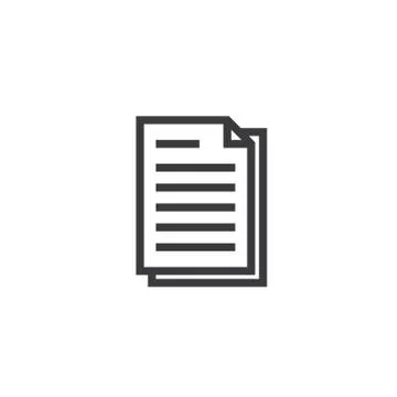 Document paper outline icon. isolated note paper icon in thin line style for  Stock Illustration