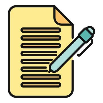Document paper with pen for writing and editing text Stock Illustration