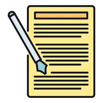 Document paper with pen for writing contract Stock Illustration