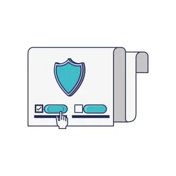 Document paper with shield Stockillustratie