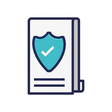 Document paper with shield Illustrazione stock