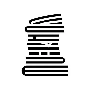 Document paper stack glyph icon vector illustration Stock Illustration