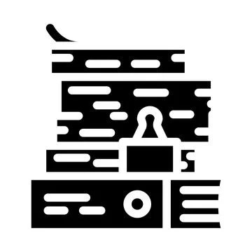Document paper stack glyph icon vector illustration Stock Illustration