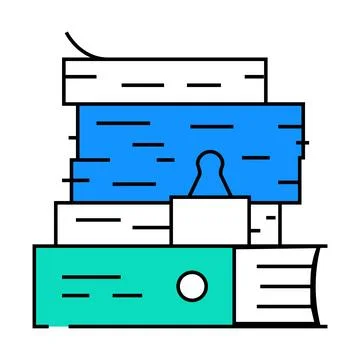 Document paper stack icon color illustration Stock Illustration