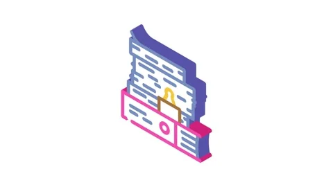Document paper stack isometric icon animation Video stock 327294118