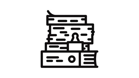 Document paper stack line icon animation Stock Footage 326765752