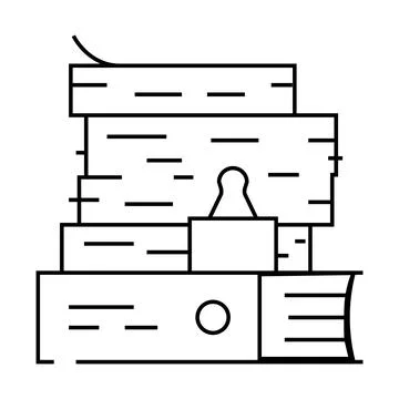Document paper stack line icon vector illustration Stock Illustration