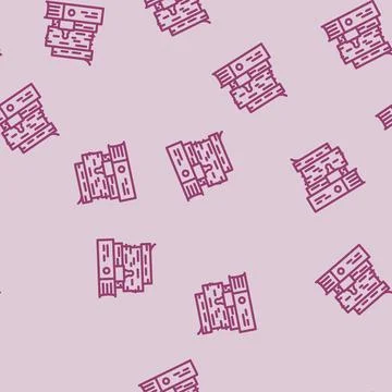 Document paper stack line vector seamless pattern Stock Illustration