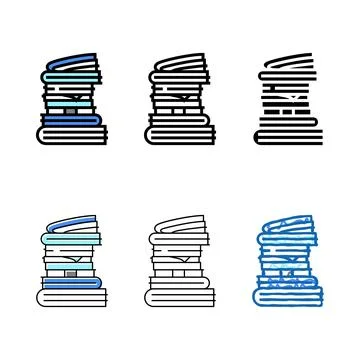 Document paper stack simplified color icon vector Stock Illustration