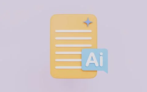 Document paper text written by smart chat ai assistant 3d illustration Illustrazione stock
