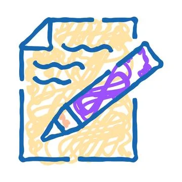 Document paper writing pencil creative process icon Ilustración de archivo