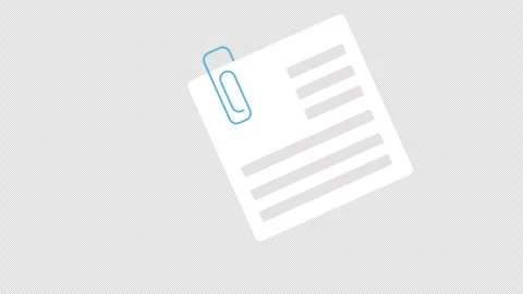 Document with a paperclip, representing file attachment, organization, or d.. Stock Footage 310530869