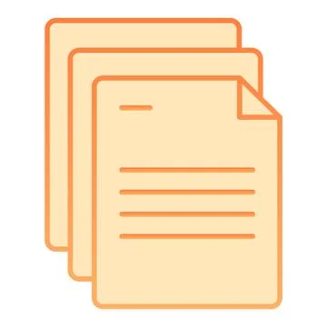 Document papers flat icon. Pages vector illustration isolated on white. Office Stock Illustration