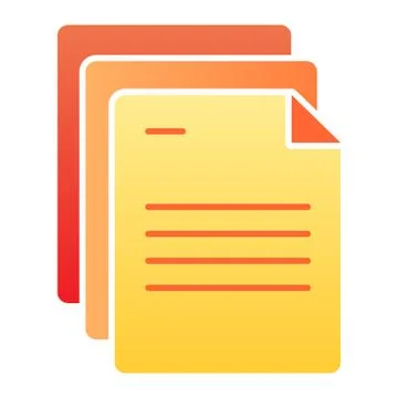 Document papers flat icon. Pages vector illustration isolated on white. Office Stock Illustration