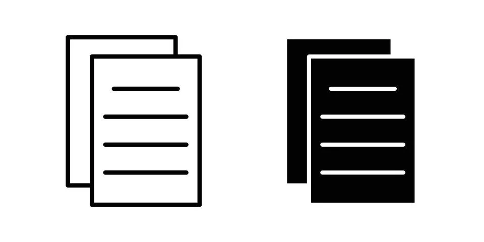 Document papers icon concept logo design collection Stock Illustration