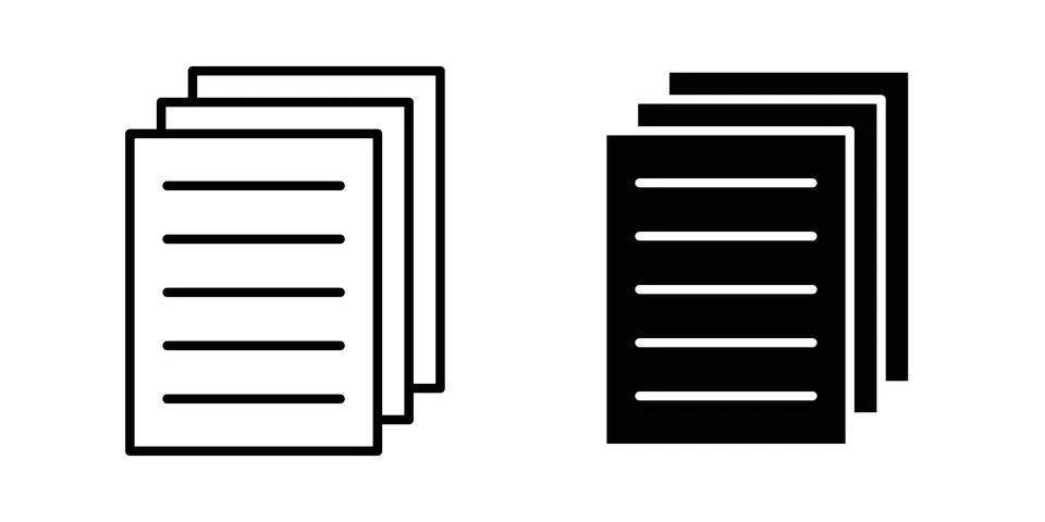 Document papers icon design. Illustration icons in linear and clipart pack Stockillustratie