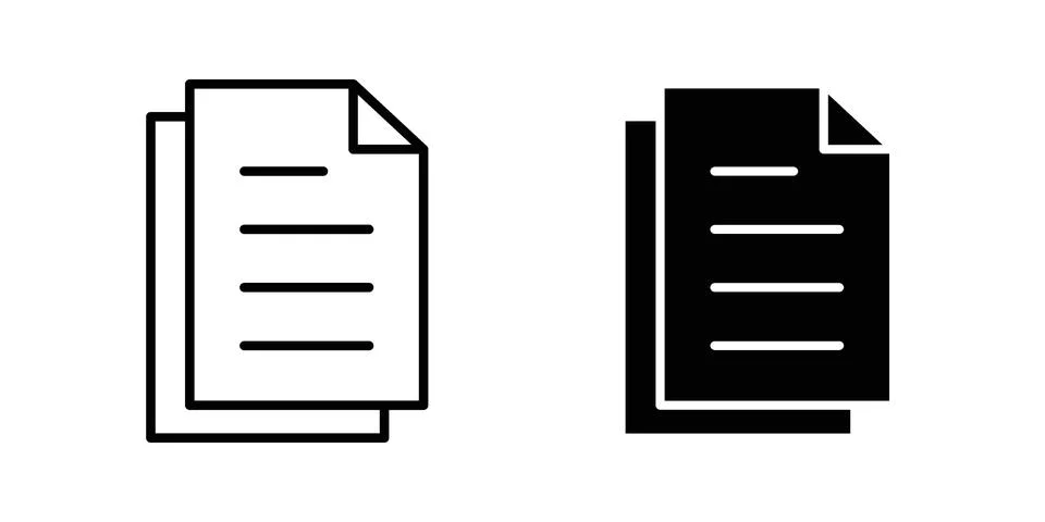Document papers icon illustration vector, icon set for apps Stock Illustration