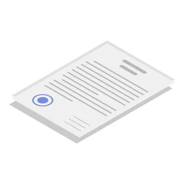 Document papers icon, isometric style Stock Illustration