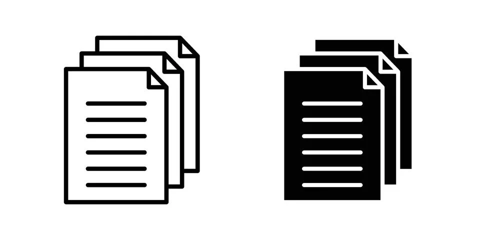 Document papers icon modern style vectors set 库存插图