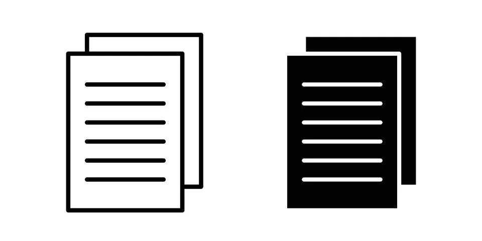 Document papers pile icon bundle for website design projects イラスト素材