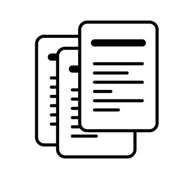 Document papers pile icon. Document sign. Vector isolated on background. Illustrazione stock