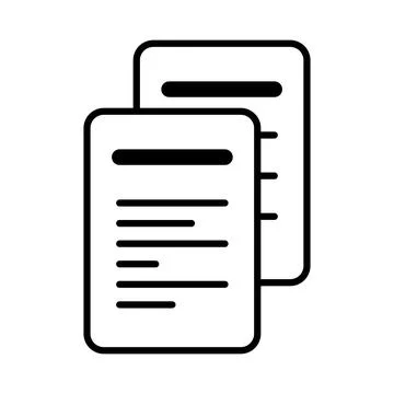 Document papers pile icon. Document sign. Vector isolated on background. Illustrazione stock