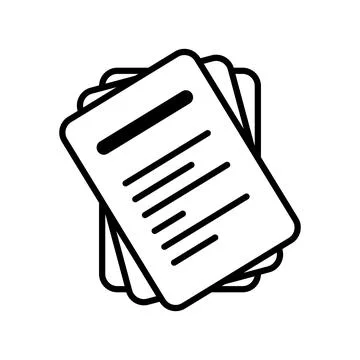 Document papers pile icon. Document sign. Vector isolated on background. Illustrazione stock