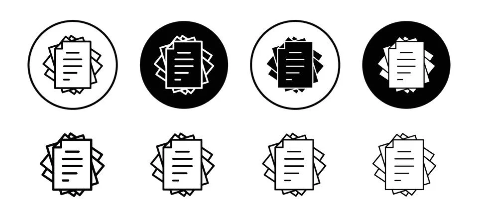 Document papers pile at office icon. large paper copy of files symbol Stock Illustration