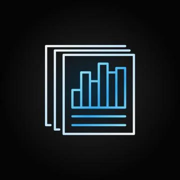 Document papers vector colored icon in thin line style Illustrazione stock