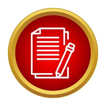 Document paperwork concept with writing pencil icon 库存插图
