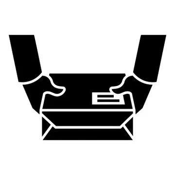 Document parcel icon, simple style Stock Illustration