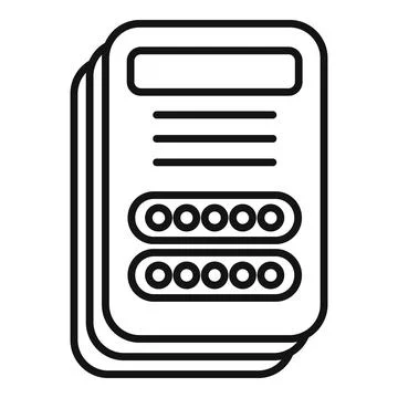 Document password icon outline vector. Access computer Stock Illustration