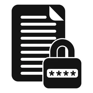 Document password protection icon simple vector. Personal mobile 库存插图
