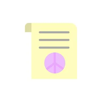 Document, peace icon. Simple color vector elements of flower children icons for 스톡 일러스트