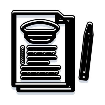 Document with pen for business agreement paperwork Illustrazione stock