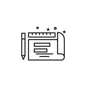 Document pen industry icon. Simple line, outline vector of industry icons for ui 库存插图