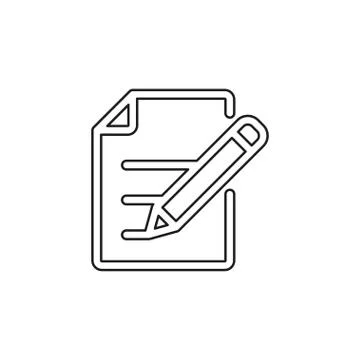 Document with Pen vector icon Stock Illustration