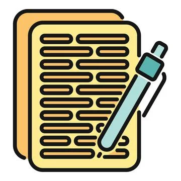 Document with pen writing text illustration Stock Illustration