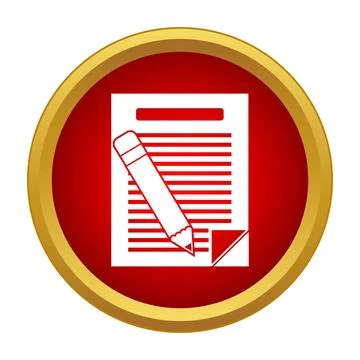 Document with pencil icon editing and writing concept Stock Illustration