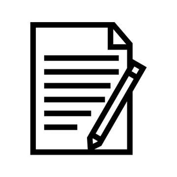 Document &amp; Pencil Icon Stock Illustration