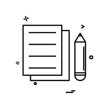 Document pencil icon vector design 库存插图